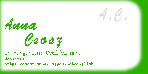anna csosz business card